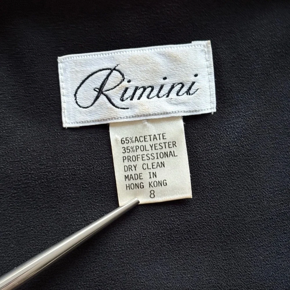 Rimini 1980s Black Blazer | Size‎ 8 | Vintage 1980s lined crepe